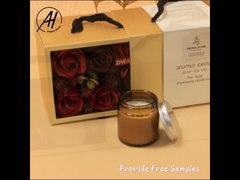 Σετ κεριών από φυσικό κερί Eucalyptus με καφέ μπουκάλι με καπάκι από φελλό