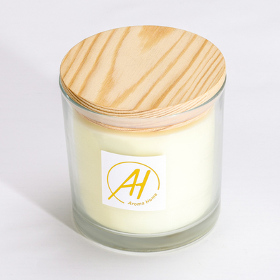 Ξύλινο Scented κερί 420g 10*10cm βάζων γυαλιού φυτιλιών βαμβακιού καπακιών