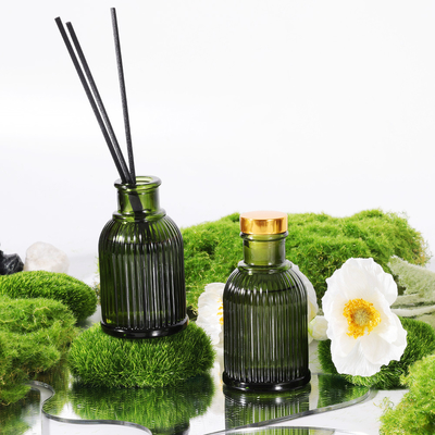 Garden Fragrance Glass Bottle Reed Diffuser Private Label 100ml με χρυσό μεταλλικό καπάκι