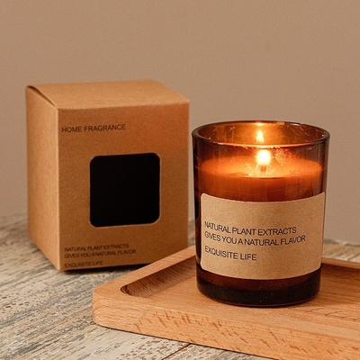 Καφέ γυαλί με κερί σόγιας Aromatherapy Smokeless Fragrance Στολίδι Αρωματικό κερί