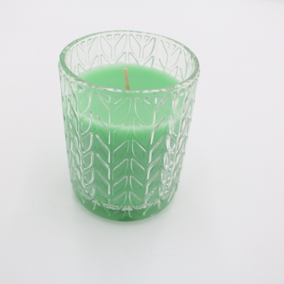 Συνήθειας 7.5oz πράσινο Votive γυαλιού κερί σόγιας κεριών βάζων Scented με τα καπάκια
