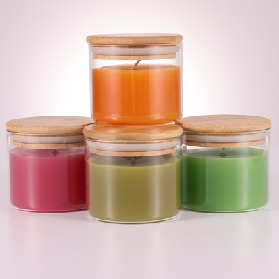 Φυσικά ελαφριά κεριά 220G αρώματος Aromatherapy κεριών παραφίνης με το καπάκι μπαμπού