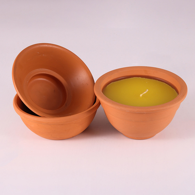 Εσωτερικά Citronella δοχείων αργίλου 7Oz κεριά κήπων για τα κουνούπια