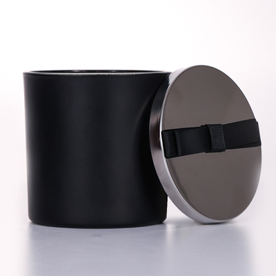 400g ελεύθερο Scented κερί 10*10cm βάζων γυαλιού καπακιών μετάλλων δειγμάτων μαύρο