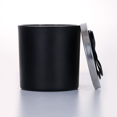 400g ελεύθερο Scented κερί 10*10cm βάζων γυαλιού καπακιών μετάλλων δειγμάτων μαύρο