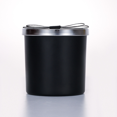 400g ελεύθερο Scented κερί 10*10cm βάζων γυαλιού καπακιών μετάλλων δειγμάτων μαύρο