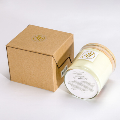 Ξύλινο Scented κερί 420g 10*10cm βάζων γυαλιού φυτιλιών βαμβακιού καπακιών