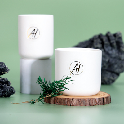 400g ελεύθερο Scented κερί 10*10cm βάζων κεραμικής καπακιών μετάλλων δειγμάτων άσπρο