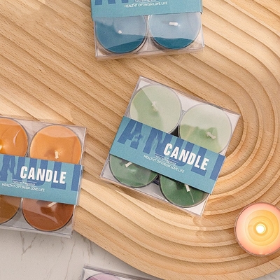 3 ώρες Shopping Gift Box Aromatherapy Soy Wax Colors Tea Light Κερί Χειροποίητο 4 τμχ