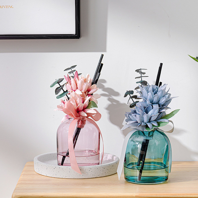Flower Fiber Stick Perfume Aromatherapy Γυάλινο Μπουκάλι Στρογγυλό Διαχύτη καλαμιού 400ml