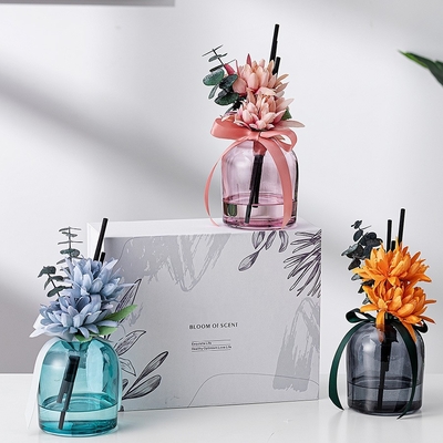Flower Fiber Stick Perfume Aromatherapy Γυάλινο Μπουκάλι Στρογγυλό Διαχύτη καλαμιού 400ml