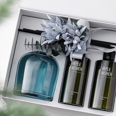Flower Fiber Stick Perfume Aromatherapy Γυάλινο Μπουκάλι Στρογγυλό Διαχύτη καλαμιού 400ml