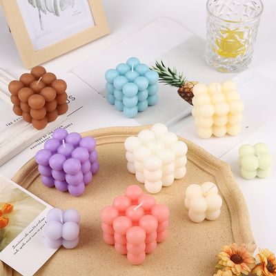 AROMA HOME Cube Ball Shape Macarons Χρώμα Αρωματικά σκαλιστά κεριά για γάμο