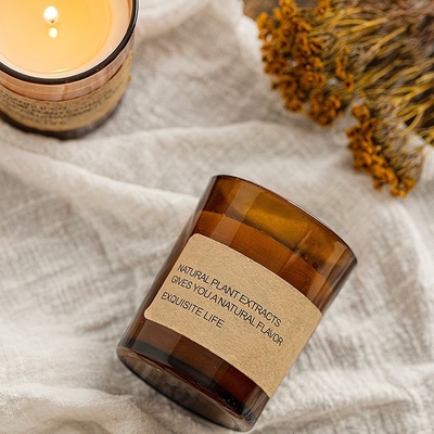 Καφέ γυαλί με κερί σόγιας Aromatherapy Smokeless Fragrance Στολίδι Αρωματικό κερί