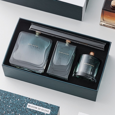 Gradient 3 Design Cylinder Square Bottle Room Scent Fragrance Reed Diffuser with Gift Box