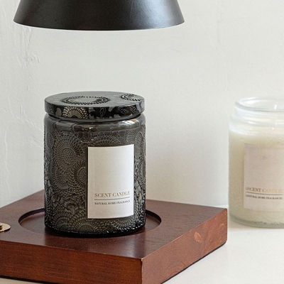Scented κεριά βάζων ΕΓΧΩΡΙΟΥ οργανικά μοναδικά αποτυπωμένα σε ανάγλυφο γυαλιού ΑΡΩΜΑΤΟΣ με το κιβώτιο δώρων