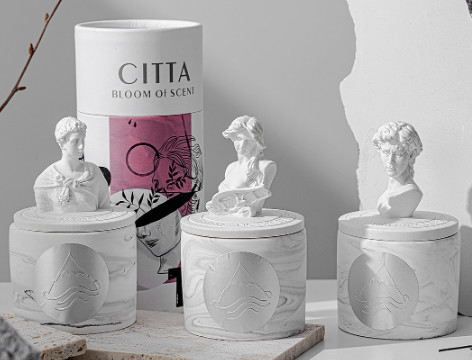 Χειροποίητο Scented γλυπτό γύψου ασβεστοκονιάματος του George Δαβίδ COS κεριών αρώματος