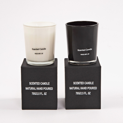 Κεριά 2.5OZ 7.6OZ 10OZ βάζων ΕΓΧΩΡΙΟΥ υψηλού επιπέδου γυαλιού ΑΡΩΜΑΤΟΣ μαύρος άσπρος Scented