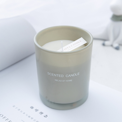 Scented κερί γυαλιού κεριών σόγιας χρώματος ψεκασμού εκτύπωσης οθόνης εγχώριας συνήθειας αρώματος με το κιβώτιο