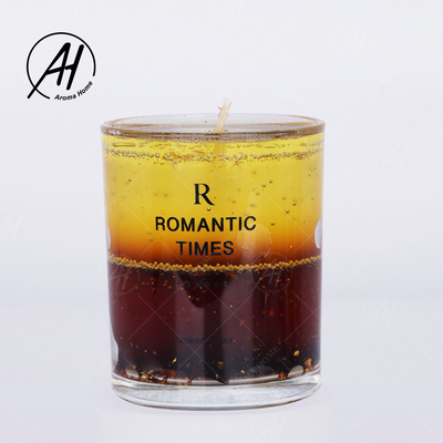 Ζελατίνα 7OZ 8OZ μυρωδιάς κεριών σόγιας κεριών βάζων γυαλιού γαμήλιων ρομαντική πραγματική λουλουδιών