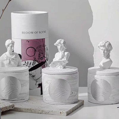 2023 Scented κερί ECO Δαβίδ Plaster Gypsum Sculpture Fragrance Gardenia