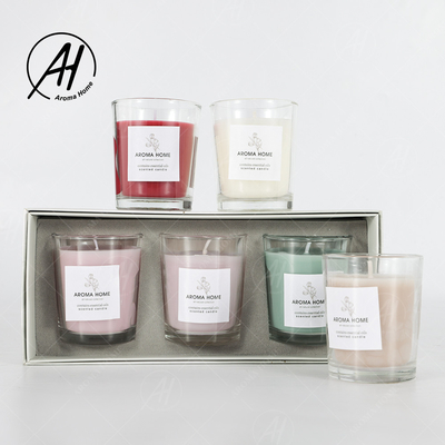 Aromatherapy ζωηρόχρωμο δώρο καθορισμένο 5.5OZ 3PCS κεριών μυρωδιάς κεριών σόγιας βάζων εγχώριου γυαλιού κόμματος μίνι