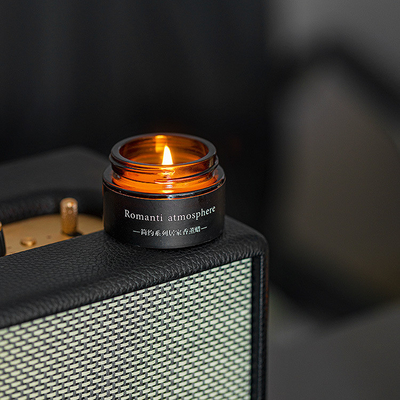 Scented κερί βάζων γυαλιού κεριών 25g σόγιας χρώματος Χριστουγέννων καφετί με το κιβώτιο 3pcs