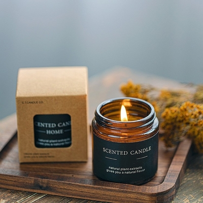 Το καφετί Scented κερί Velas πολυτέλειας Aromatherapy γυαλιού ανθίζει το κρύσταλλο θεραπείας