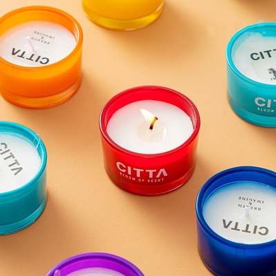 Πολυτέλειας σόγιας κεριών Δ Opamine δώρων Scented κερί 7pcs γυαλιού διακόσμησης κιβωτίων ζωηρόχρωμο