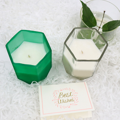 Scented κερί κεριών εγχώριας σόγιας αρώματος με το προσαρμοσμένο Hexagon βάζο κεριών για την εγχώρια διακόσμηση