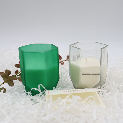 Scented κερί κεριών εγχώριας σόγιας αρώματος με το προσαρμοσμένο Hexagon βάζο κεριών για την εγχώρια διακόσμηση
