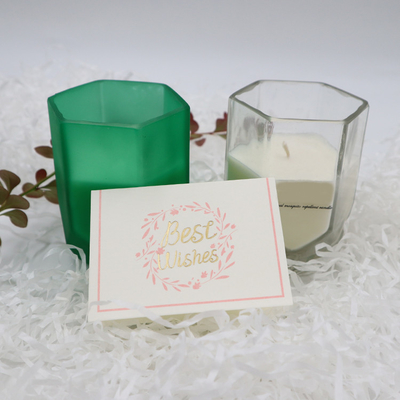 Scented κερί κεριών εγχώριας σόγιας αρώματος με το προσαρμοσμένο Hexagon βάζο κεριών για την εγχώρια διακόσμηση