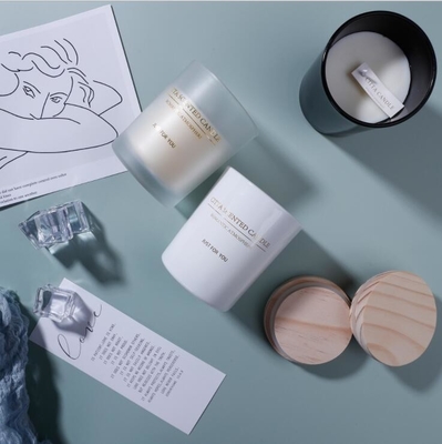 Scented κερί κασσίτερου συνήθειας κεριών εγχώριας γραπτό σόγιας αρώματος με το ξύλινο καπάκι