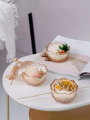 Scented κερί συνήθειας κεριών σόγιας εγχώριας πολυτέλειας αρώματος με το καπάκι γυαλιού