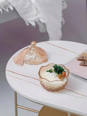 Scented κερί συνήθειας κεριών σόγιας εγχώριας πολυτέλειας αρώματος με το καπάκι γυαλιού