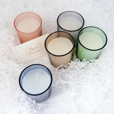 2022 Scented κερί κεριών σόγιας εγχώριου απλό ζωηρόχρωμο γυαλιού αρώματος
