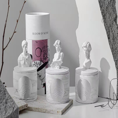 Scented κεραμική σόγιας μορφή αγαλμάτων κεριών ελληνική για το εγχώριο ντεκόρ 65g
