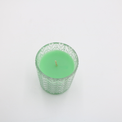 Συνήθειας 7.5oz πράσινο Votive γυαλιού κερί σόγιας κεριών βάζων Scented με τα καπάκια