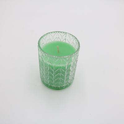 Συνήθειας 7.5oz πράσινο Votive γυαλιού κερί σόγιας κεριών βάζων Scented με τα καπάκια