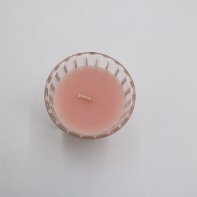 Scented κερί βάζων γυαλιού ODM 4oz φυσικό ρόδινο για το άρωμα σπιτιών