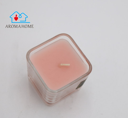 Συνήθειας μαύρο ετικετών Scented κερί βάζων γυαλιού Gardenia τετραγωνικό 9 Oz για τους γάμους