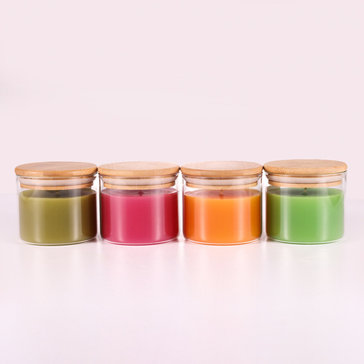 Φυσικά ελαφριά κεριά 220G αρώματος Aromatherapy κεριών παραφίνης με το καπάκι μπαμπού
