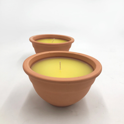 Εσωτερικά Citronella δοχείων αργίλου 7Oz κεριά κήπων για τα κουνούπια