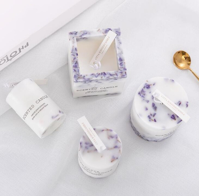 Lavender Naturals αρώματος ουσιαστικού πετρελαίου Scented κύκλος και τετράγωνο κεριών στυλοβατών