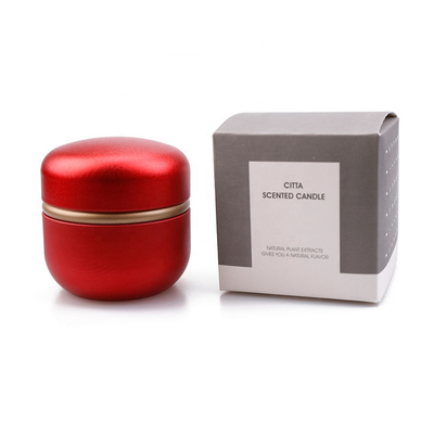 ODM 6 Oz κόκκινος πράσινος κύκλος κεριών εμπορευματοκιβωτίων κασσίτερου με το φασόλι καφέ