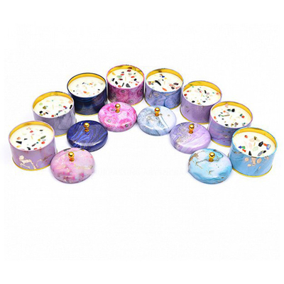 Χειροποίητο Scented κερί 100ml 250ml δοχείων κασσίτερου μετάλλων κεριών σόγιας