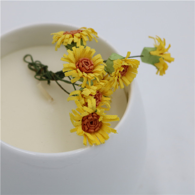6oz απλό άσπρο κερί βάζων Aromatherapy κεριών σόγιας φύσης κεραμικό