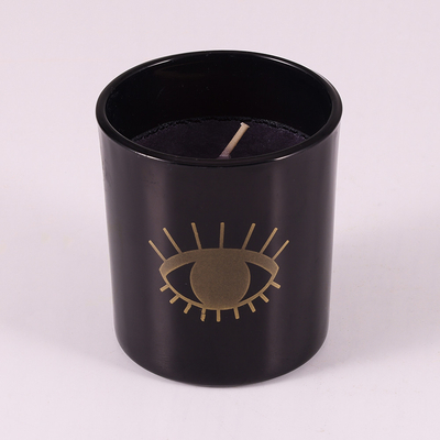 Scented κερί μαύρο 8oz βάζων γυαλιού κεριών σόγιας φασολιών εγχώριας βανίλιας αρώματος