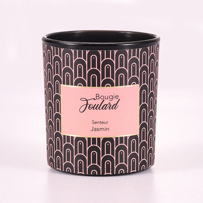 Scented κερί μαύρο 8oz βάζων γυαλιού κεριών σόγιας φασολιών εγχώριας βανίλιας αρώματος