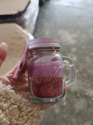 Αρώματος εγχώριας σόγιας Scented κερί συνήθειας βάζων του Mason κεριών χαριτωμένο με τη λαβή